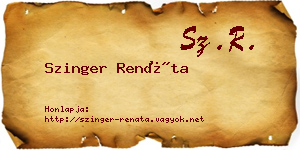 Szinger Renáta névjegykártya